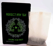 Load image into Gallery viewer, Our “Organic Iced Green” tea is imported from Kenya and is made with only premium luxury ingredients.  This tea&#39;s infusion tending light green and tastes of lemon, it comes in a large 1.25 oz. (30 g) bag that conveniently makes a large gallon of delicious iced tea. 
