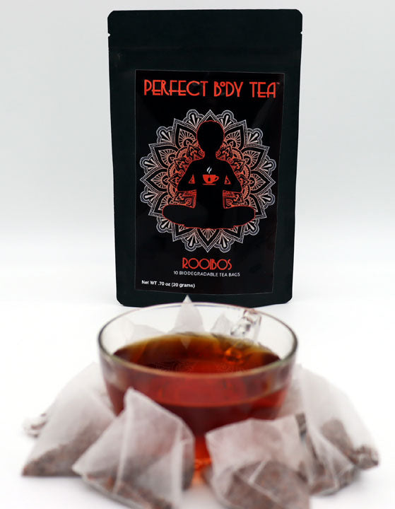 Our "Rooibos Tea" is a reddish orange cup that is fruity with sweet notes.  Packaged with (10) 2 gram single serve biodegradable tea bags, perfect for making a single cup of tea. 